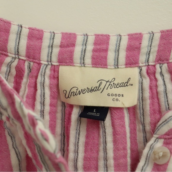 Pink Stripped Preppy Ladies Blouse - Picture 4 of 5
